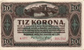 1920. 10K (4x) benne kevésugrású sorszámok T:I,I-