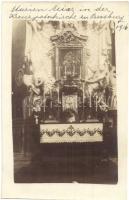 1916 Pozsony, Pressburg, Bratislava; templom belső, oltár / church interior, altar. photo