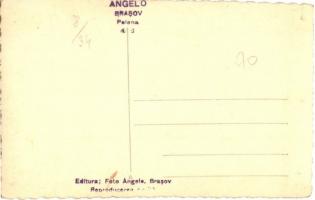 1916 Brassópojána, Pojána, Schulerau, Poiana Brasov; cserkészek felvonulása zászlóval / boy scouts m...