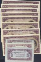 Hagyaték bankjegytétel: korona (30x) 8klf + pengő (141x) 7klf bene "V.H.", infla +  modern...