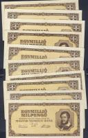 Hagyaték bankjegytétel: korona (30x) 8klf + pengő (141x) 7klf bene "V.H.", infla +  modern...