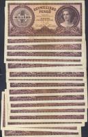 Hagyaték bankjegytétel: korona (30x) 8klf + pengő (141x) 7klf bene "V.H.", infla +  modern...