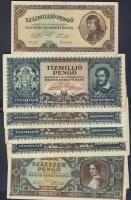 Hagyaték bankjegytétel: korona (30x) 8klf + pengő (141x) 7klf bene "V.H.", infla +  modern...