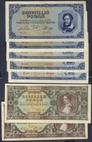 Hagyaték bankjegytétel: korona (30x) 8klf + pengő (141x) 7klf bene "V.H.", infla +  modern...