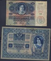 Hagyaték bankjegytétel: korona (30x) 8klf + pengő (141x) 7klf bene "V.H.", infla +  modern...