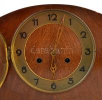 Fa kandalló óra, felesütős, üt, de nem jár, külsején apró hibával, 57×13×21,5 cm