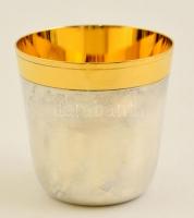Aranyozott ezüst pohárka, jelzett / Gold plated silver glass 96,6 g 6,5 cm