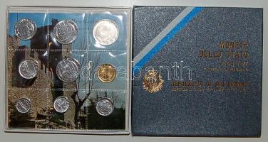 San Marino 1977. 1L-500L 9klf db, forgalmi szettben, benne Ag! T:1 Díszdobozban, tanúsítvánnyal, ismertetővel!