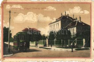 1925 Szombathely, Frigyes főherceg laktanya, villamos (EB)