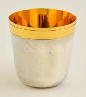 Aranyozott ezüst pohárka, jelzett / Gold plated silver glass 96,6 g, 6,5 cm