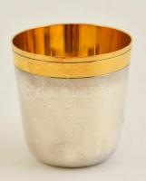 Aranyozott ezüst pohárka, jelzett / Gold plated silver glass 65 g, 5,5 cm