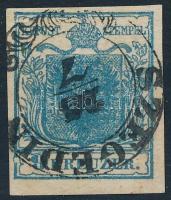 9kr HP II. lemezhibás bélyeg, látványosan kiemelt Sas ,,SZEGEDIN