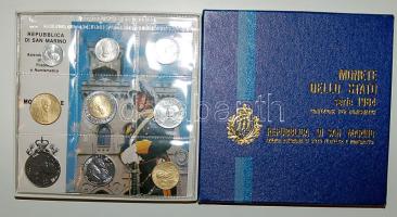 San Marino 1984. 1L-500L 9klf db, forgalmi szettben T:1 Díszdobozban, tanúsítvánnyal, ismertetővel!