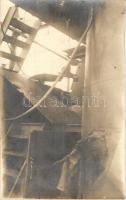 1914 SMS Körös monitor találatot kapott fedélzete / SMS Körös Austro-Hungarian Navy river monitor, damaged deck, photo