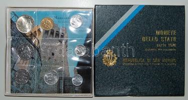 San Marino 1976. 1L-500L 8klf db, forgalmi szettben, benne Ag! T:1 Díszdobozban, tanúsítvánnyal, ismertetővel!