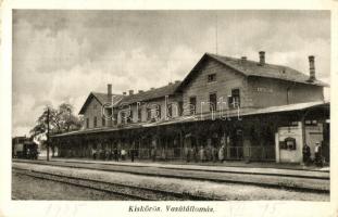 1935 Kiskőrös, vasútállomás, gőzmozdony  (EK)