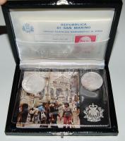 San Marino 1982. 500L Ag + 1000L Ag párban! T:1 Díszdobozban, tanúsítvánnyal, ismertetővel!