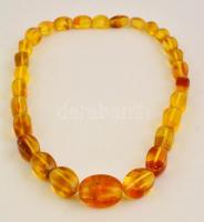 Borostyán nyaklánc ovális szemekkel / amber neklace 66 cm