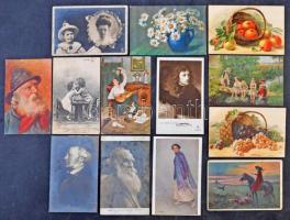 Szép művészeti képeslap gyűjtemény hagyatékból, kb 450 lap zömmel a 10-es 20-as évekből, közte kevés...