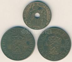 Francia Indokína 1937. 1c T:3+ ph. + Holland India 1945. 2 1/2c (2x) T:3+ egyiken ph.