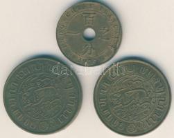 Francia Indokína 1937. 1c T:3+ ph. + Holland India 1945. 2 1/2c (2x) T:3+ egyiken ph