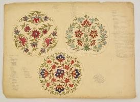 Lotz jelzéssel: Virágok, akvarell, papír, 30×41 cm