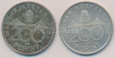 1994. 200Ft Ag "Deák" (2x) T:2 patina