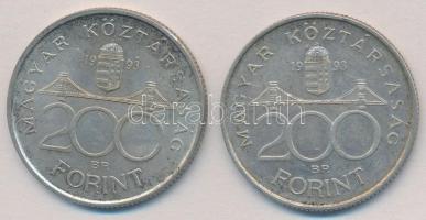 1993. 200Ft Ag "MNB" (2x) T:2
