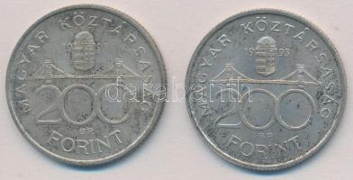 1993. 200Ft Ag "MNB" (2x) T:2