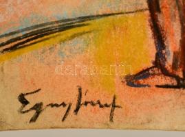 Egry jelzéssel: Ifjú munkás, pasztell, papír, 43×30 cm