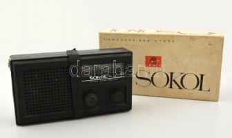 Retro Sokol 404 rádió, nem működik, eredeti dobozában, 24×12 cm
