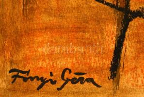 Fónyi jelzéssel: Fej II., vegyes technika, papír, paszpartuban, 43×30,5 cm