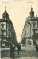 1910 Debrecen, Simonffy utca, Váray József üzlete, villamos. W.L. 200. (szakadás / tear)