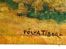 Pólya jelzéssel: Árnyas utca, olaj, vászon, 24×30,5 cm