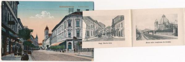 Székesfehérvár, Nádor utca, üzletek, kávéház. leporellolap, belül: Rákóczi utca, mozi, Nagy Sándor u...