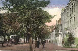 1915 Eszék, Esseg, Osijek; Chavrakova ulica / street with tram (EB)