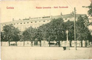 Gorizia, Görz, Gorica; Piazza Ginnastica, Hotel Meidionale / square, Hotel Südbahn. W.L. Bp. (EK)