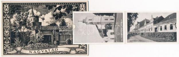 Nagyatád, Artézi fürdő. Benyák János kiadása, Art Nouveau leporellolap, belül: Gyógyszertár, Templom...
