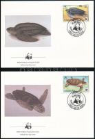 WWF Turtles set 4 FDC WWF: Teknős sor 4 db FDC-n