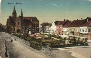 Kassa, Kosice; Fő utca, villamosok / main street with trams  (EK)