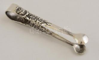 Ezüst (Ag.) pirolás szelence és csipesz / Silver sacharin holder 36 g 6,5cm