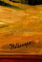 Hillinger jelzéssel: Alpesi táj. Olaj, farost, keretben, 40×48 cm