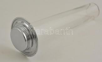 Nagyméretű kristály limonádé kancsó ezüstözött fém részekkel, kivehető jégtartó résszel, hibátlan ál...