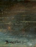 Börtsök jelzéssel: Idilli kert. Olaj, karton, kis szakadással, üvegezett keretben, 50×60 cm