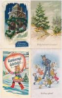 33 db RÉGI üdvözlő lap sok dombornyomott, karácsonyi és litho lappal / 33 pre-1945 greeting art post...