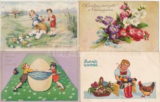 33 db RÉGI üdvözlő lap sok dombornyomott, karácsonyi és litho lappal / 33 pre-1945 greeting art post...