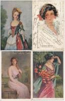 82 db RÉGI hölgyek művész motívumlap / 82 pre-1945 lady art motive cards