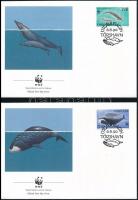 WWF: Észak-Atlanti bálnák sor  FDC-n, WWF North Atlantic Whales set FDC