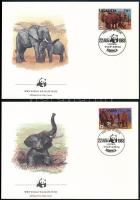 WWF: African elephant set on 8 FDC WWF: Afrikai elefánt sor 8 db FDC-n