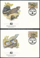 WWF: Leguán sor 4 db FDC-n WWF: Iguana set on 4 FDC